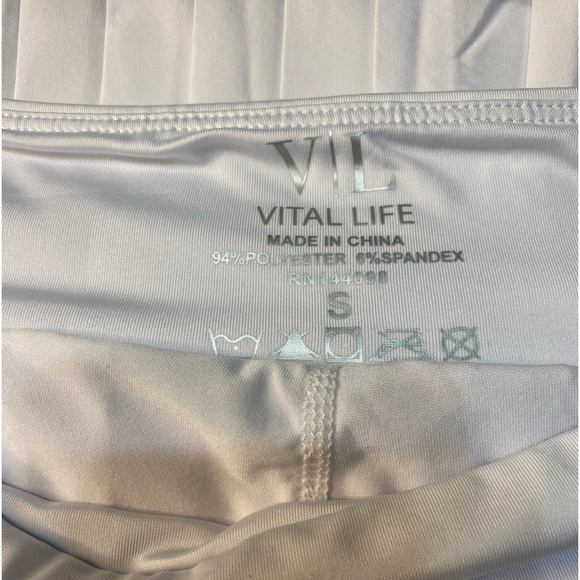 Vital Life Pleated Skirt W/Pockets White Size Small Flaw from Shown In Photo New - Picture 13 of 15